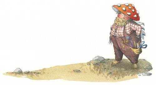 Character with mushroom hat from Hotel Zweefkees by Marieke Nelissen