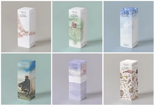Ink brand packaging concepts by Marieke Nelissen with various nature themes