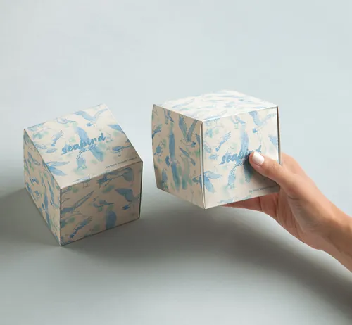 Ink-illustrated souvenir packaging cubes by Marieke Nelissen