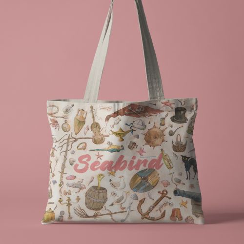 Tote bag with pirate themed illustrations by Marieke Nelissen