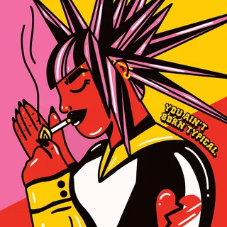 Punk woman with spiked hair lighting cigarette by Marina Procházka