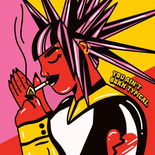 Punk woman with spiked hair lighting cigarette by Marina Procházka