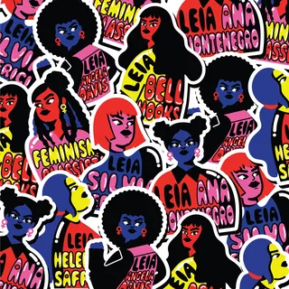 Colorful feminist portraits pattern by Marina Procházka