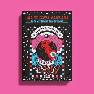 Book cover with abstract red Mars illustration and cosmic background