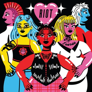 Diverse group of empowered individuals with bright hair and bold fashion