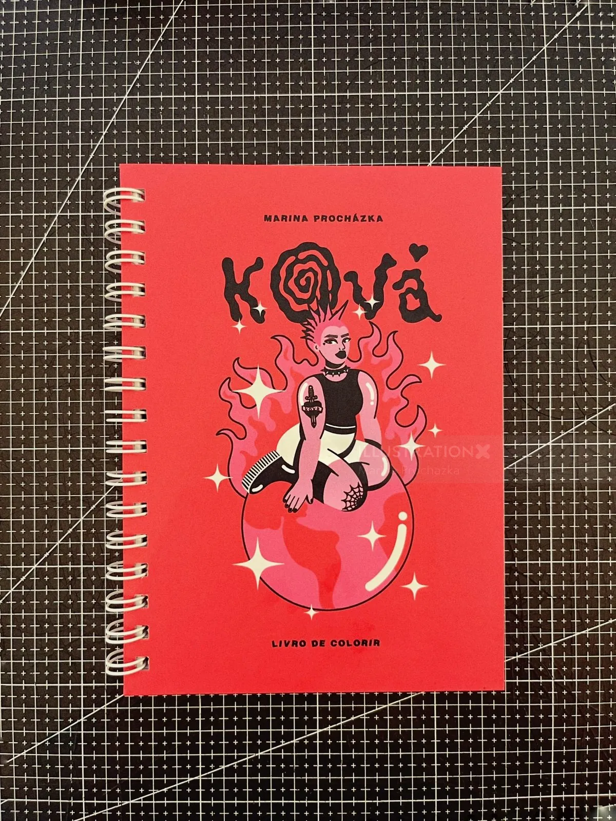 Cover of Ková coloring book with character illustration by Marina Procházka