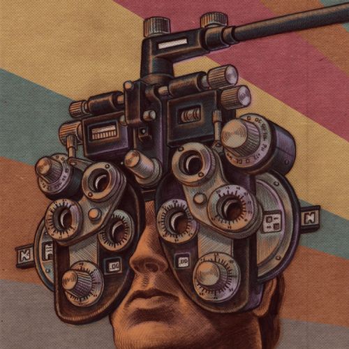 Medical illustration of eyes checking 