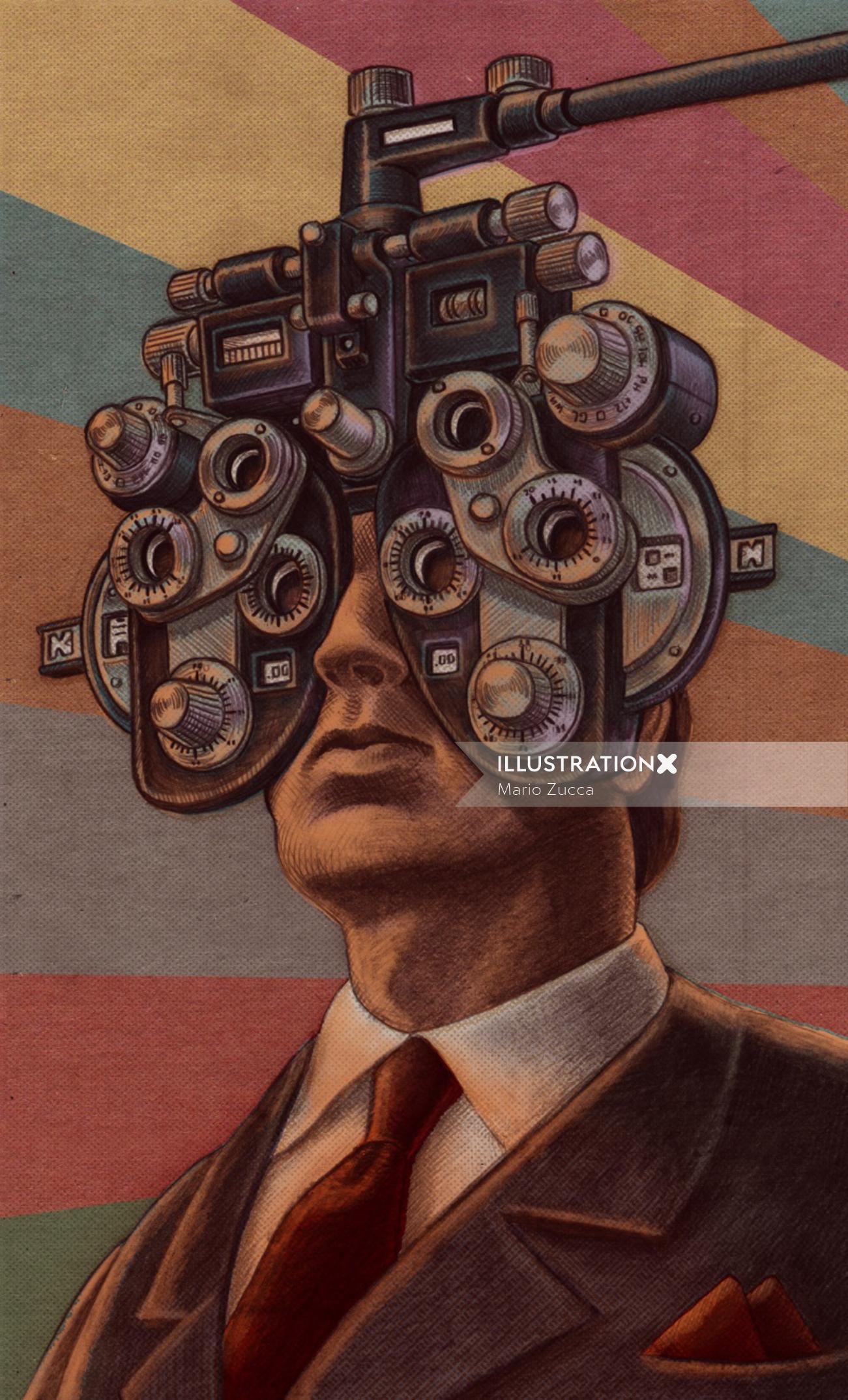Medical illustration of eyes checking 