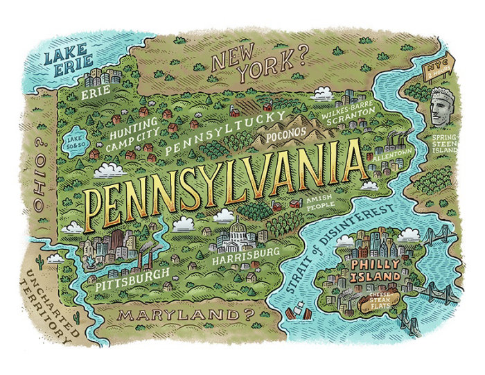Carte de Philadelphie Magazine Philly Island