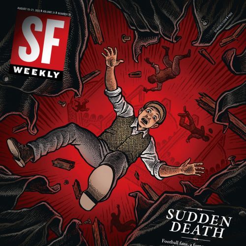 SF Weekly magazine's cover art of Sudden Death