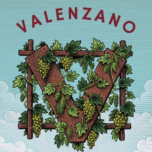 Hand lettering for Valenzano Bine & Vine Label