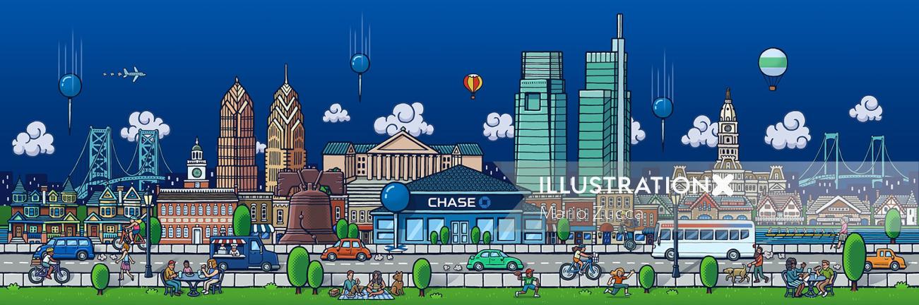 Graphic design of Chase Bank 