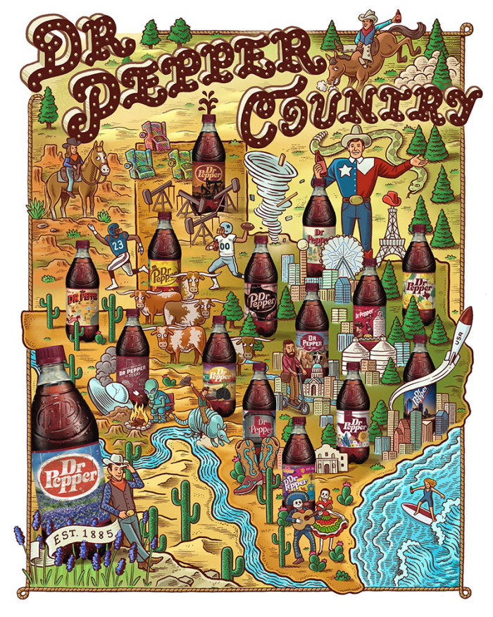 Graphic design of Dr Pepper Country 