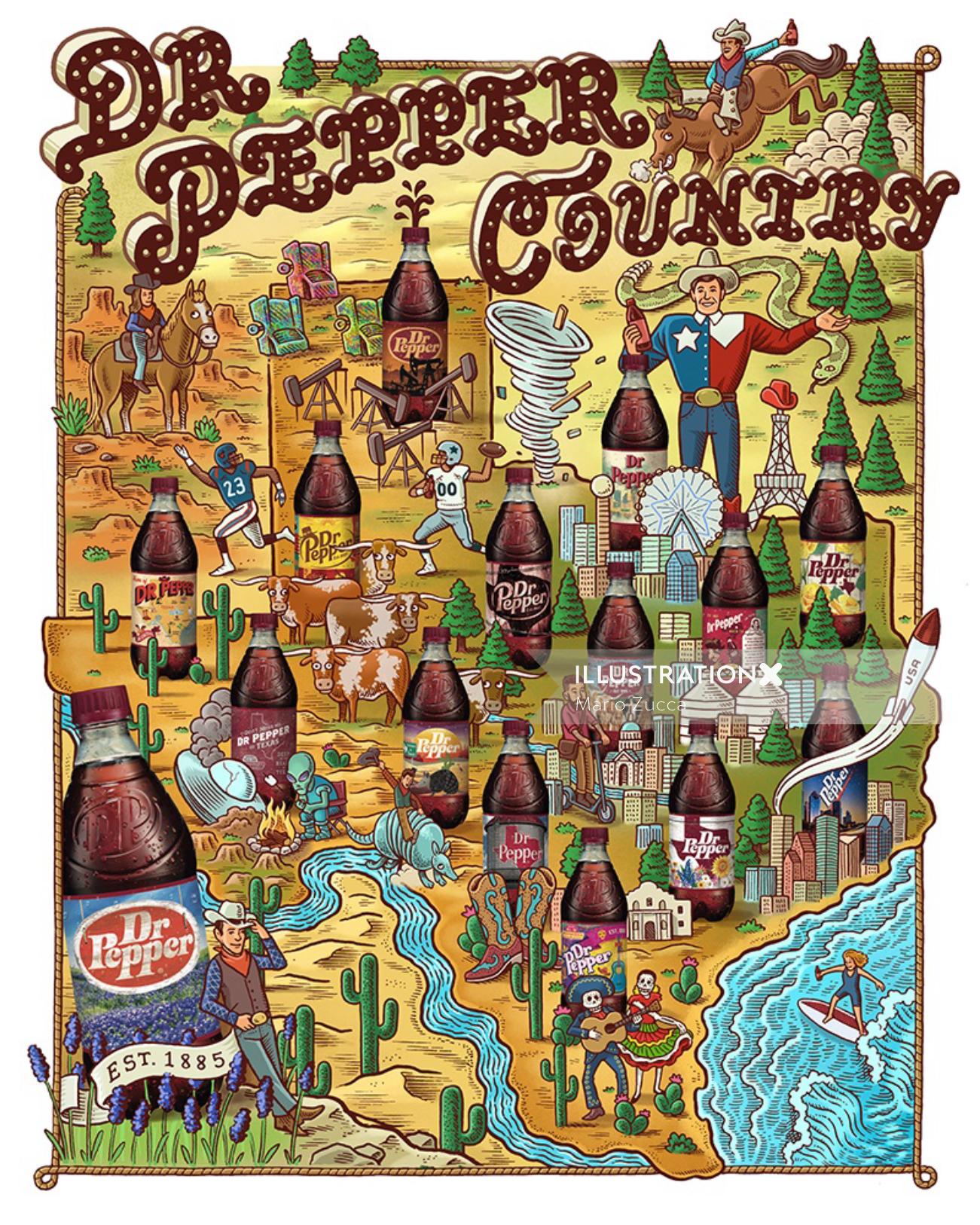 Graphic design of Dr Pepper Country 