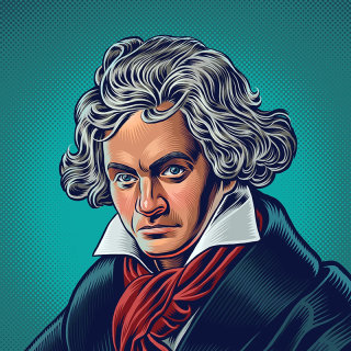 Ilustração de retrato de Beethoven