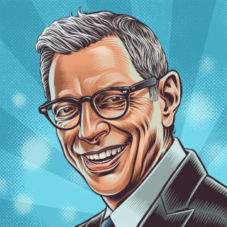 Ilustração de retrato de Jeff Goldblum