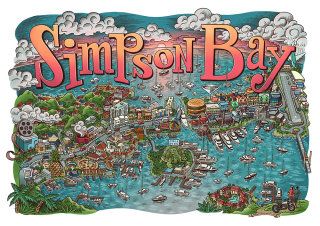 Ilustración del mapa de la Bahía de Simpson 