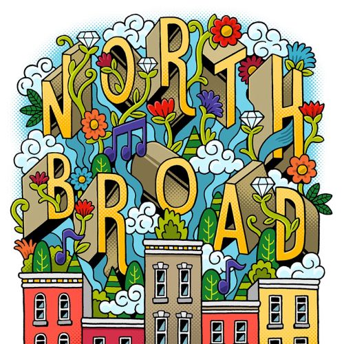 Graphic lettering art of North Board 