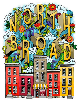 Graphic lettering art of North Board 