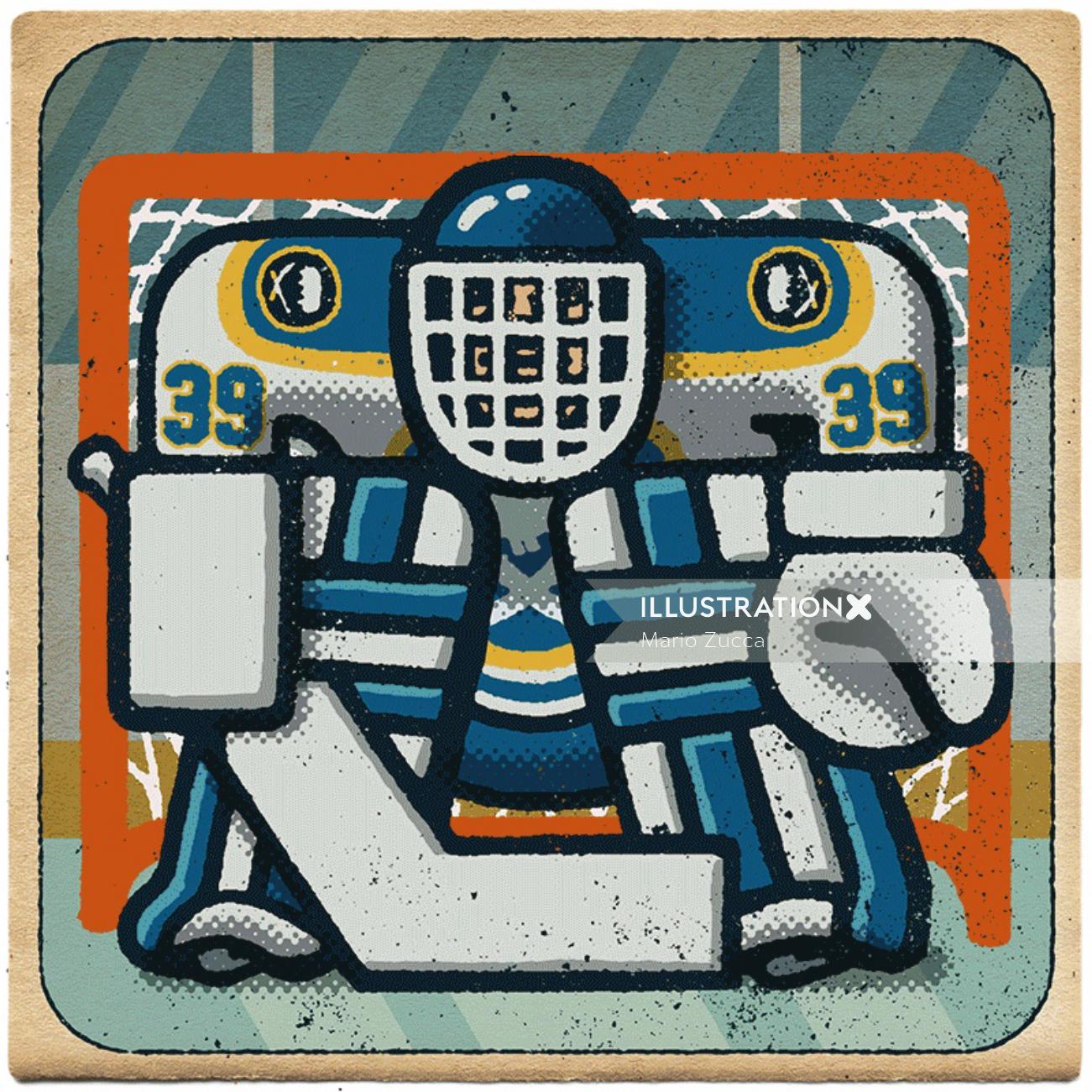 Hockey goalie graphic sticker 