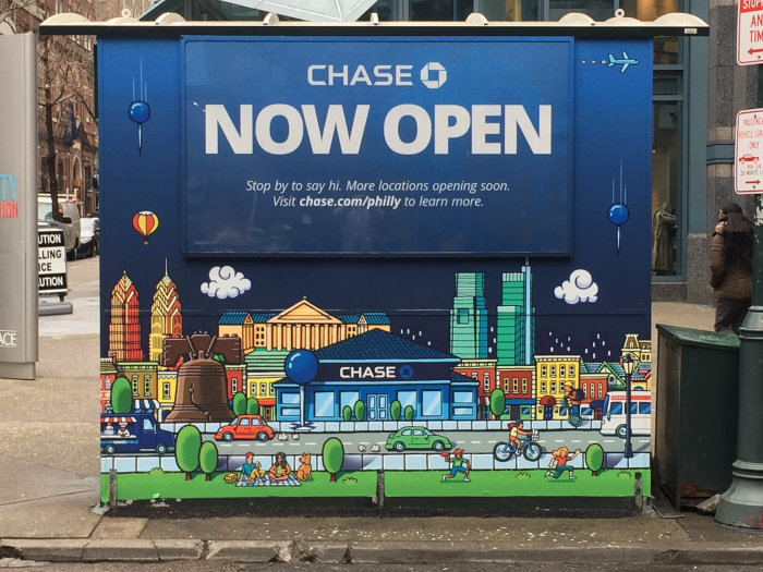 Chase Bank advertising illustration