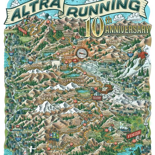 Altra Running Wasatch 100 Map Design
