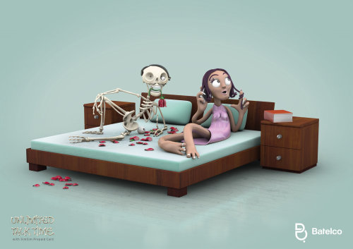 3d skeleton and girl
