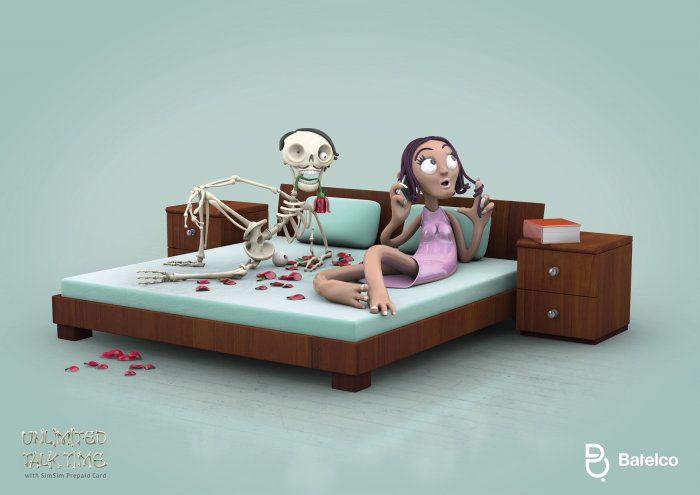 Esqueleto 3D e menina
