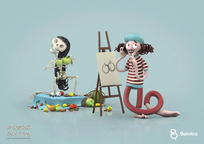 3d skeleton painting
