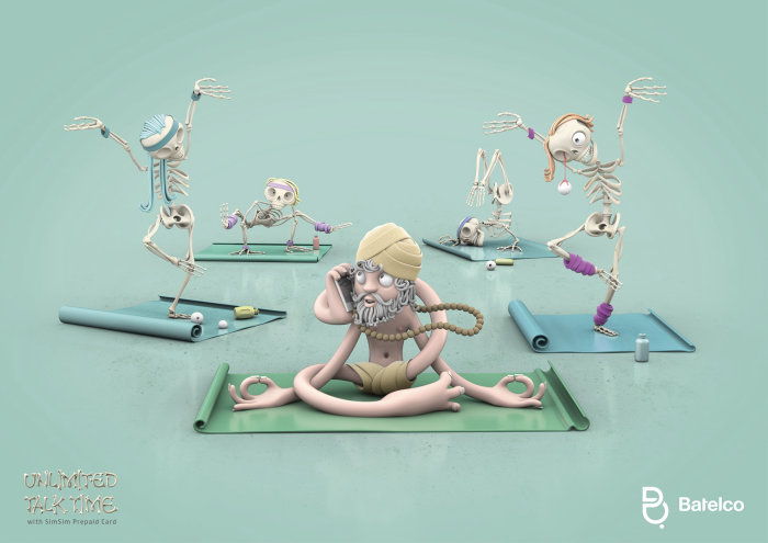 Yoga squelette 3D