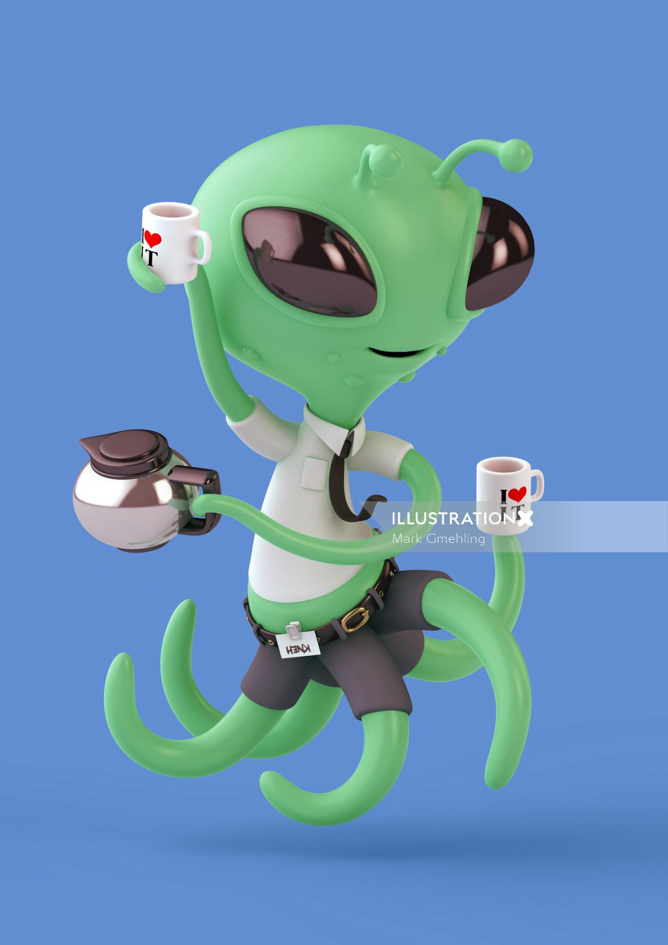 3d cgi Alien character