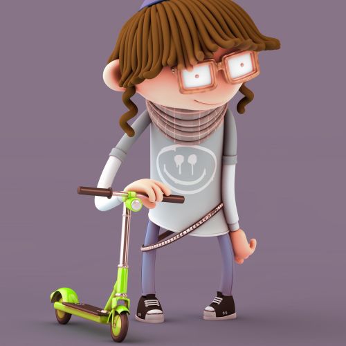 3d / CGI girl with cycle