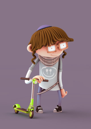 3d / CGI girl with cycle