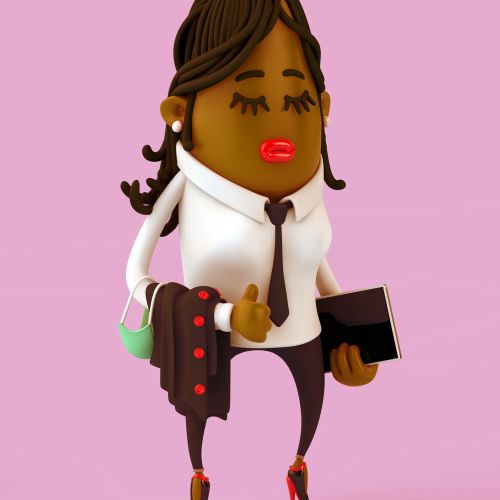 3d / CGI Woman going to office