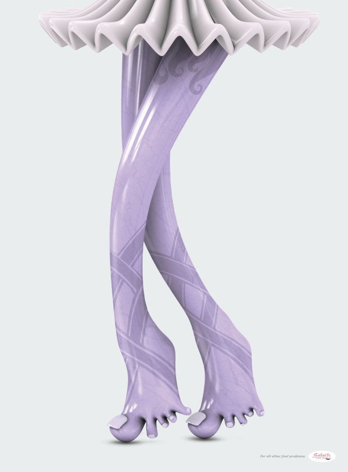 Pernas femininas com personagens 3D