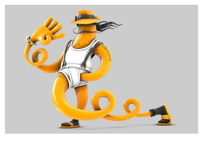 Personagem 3D laranja