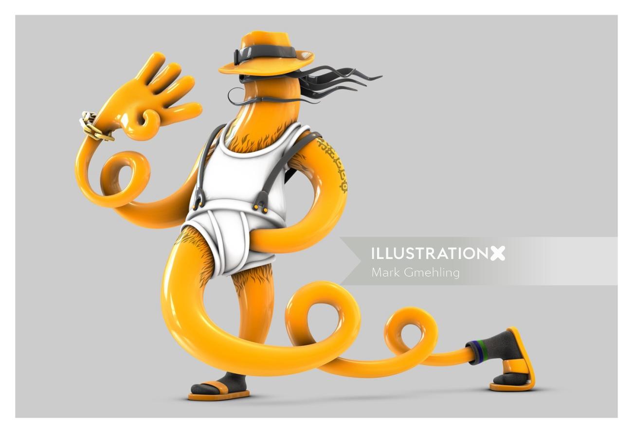 3d orange character
