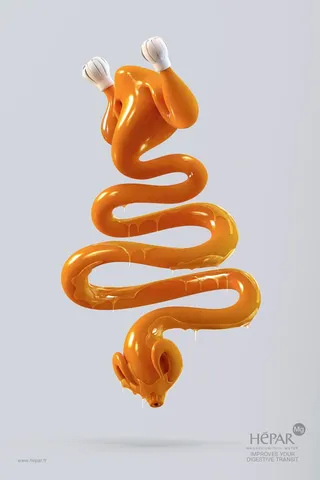 3d medical orange digestive track
