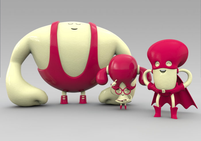 Personnages extraterrestres rouges 3D