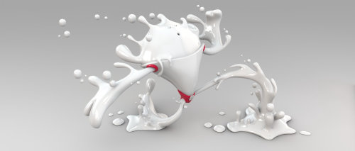 3d character with white paint
