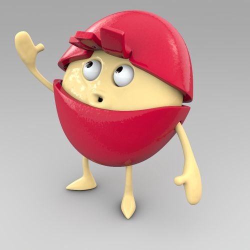 3d red character
