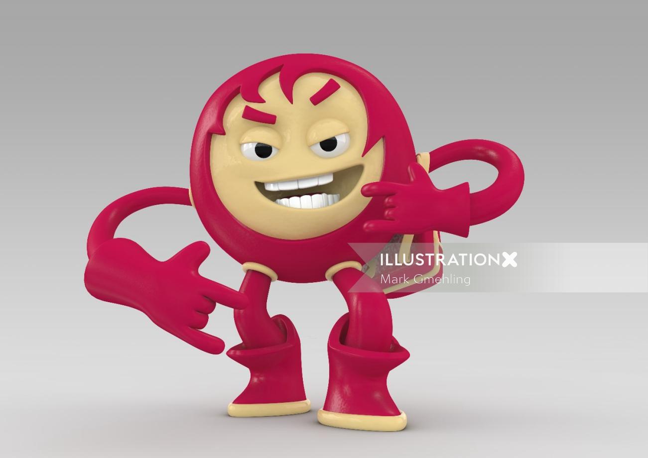 3d funny red guy

