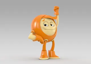 3d funny orange guy
