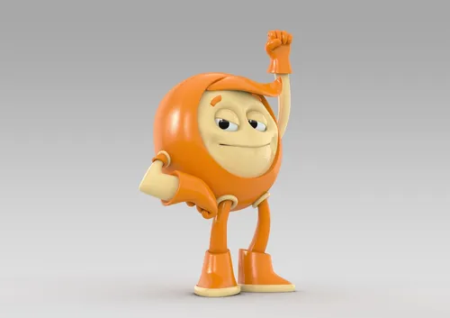 3d funny orange guy
