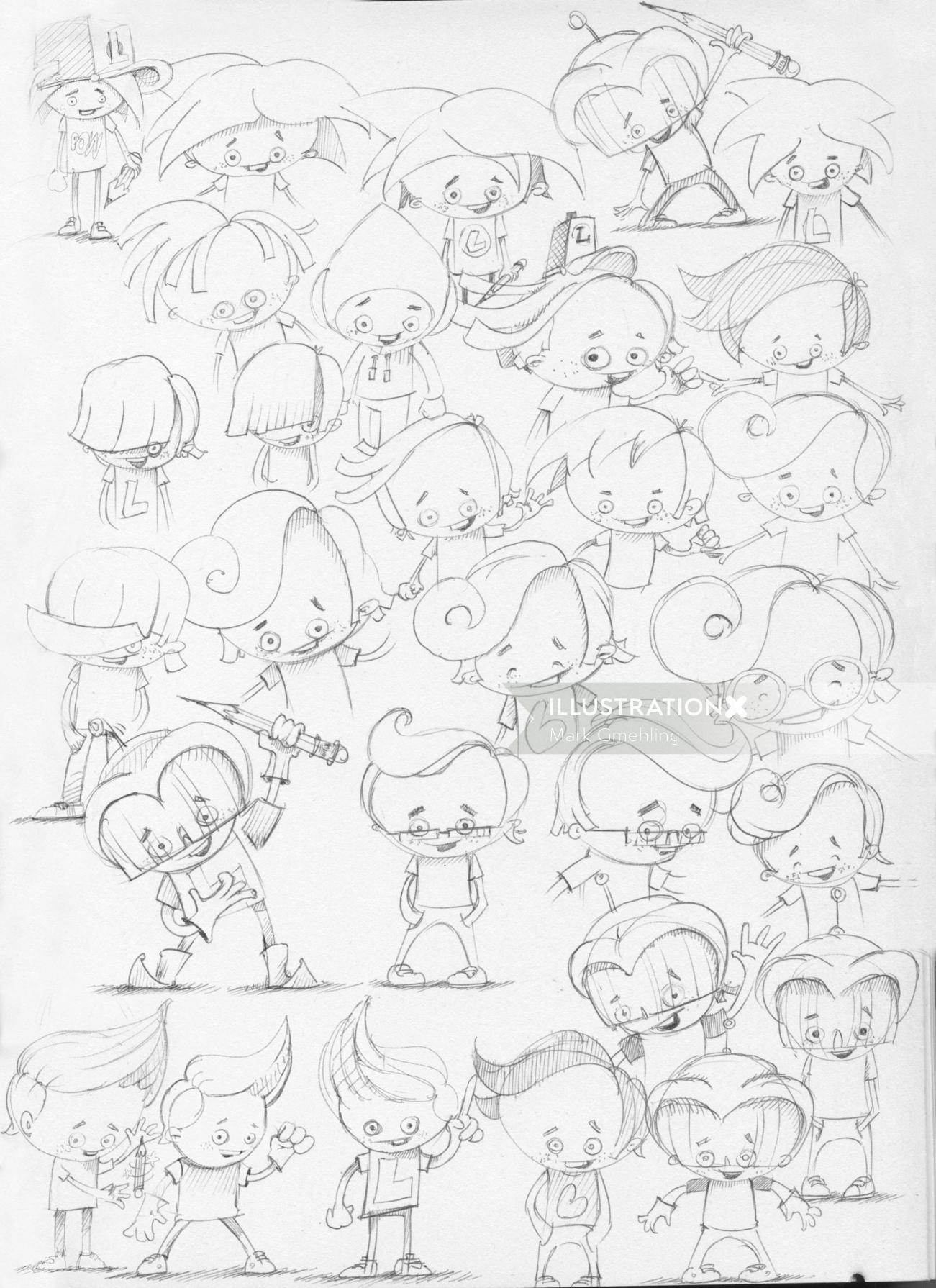 Line character design
