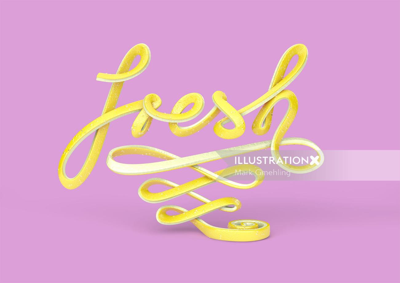 3d lettering fresh
