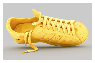 3D黄色の靴