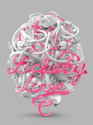 3d lettering luckely love
