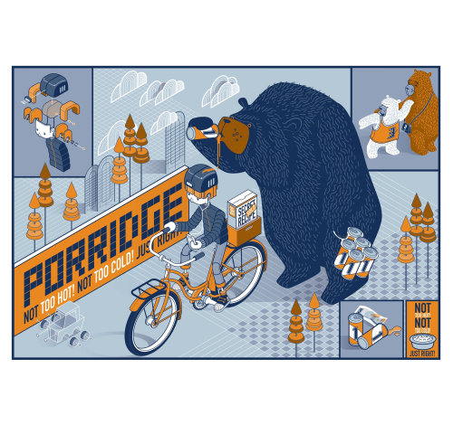 Porridge advertising illustration