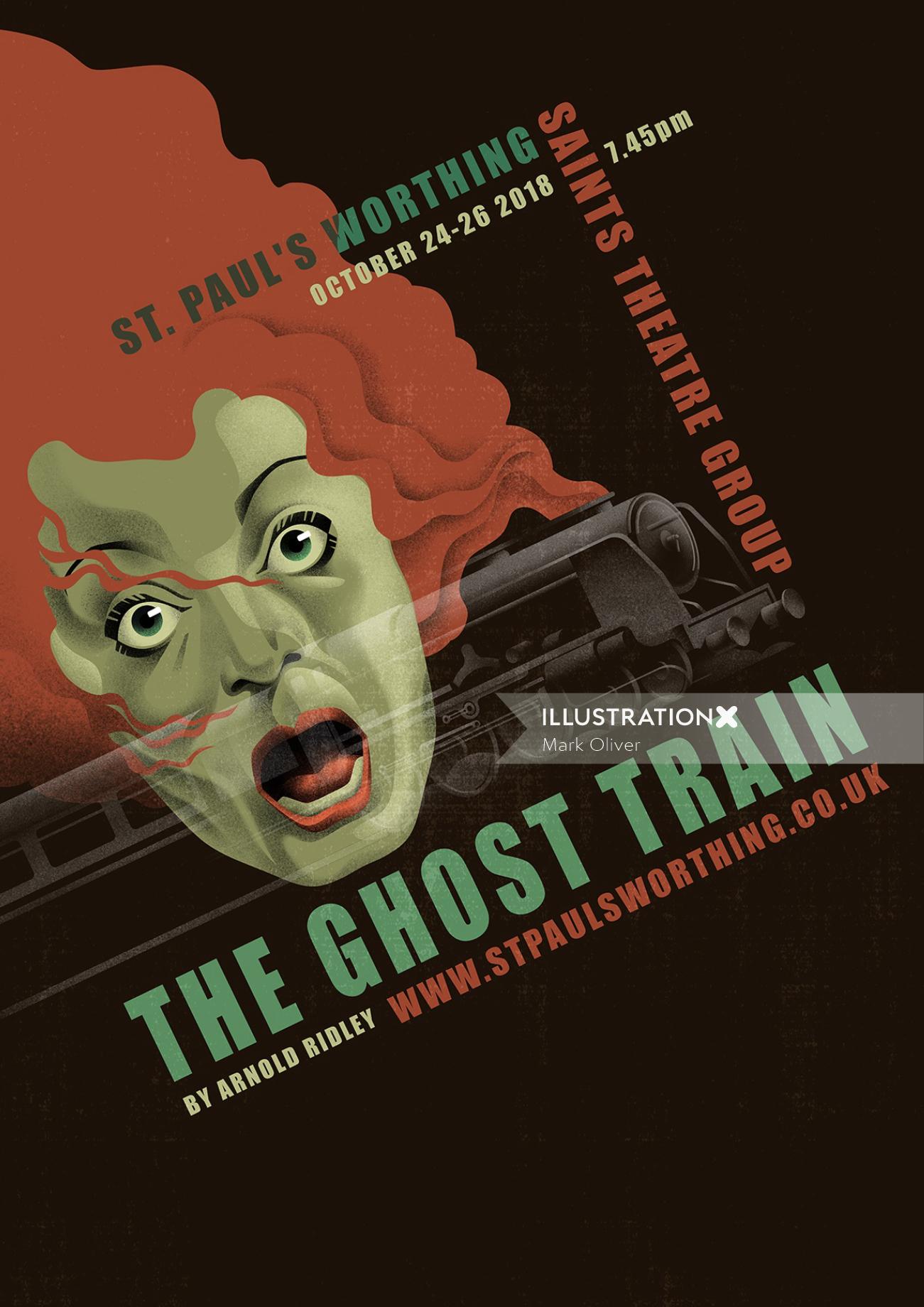 Arte del cartel para El tren fantasma